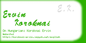 ervin koroknai business card